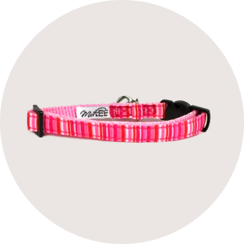 Pink Stripe Cat Collar with Breakaway Buckle 6 » Pets Impress