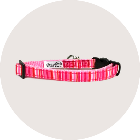 Pink Stripe Cat Collar with Breakaway Buckle 7 » Pets Impress