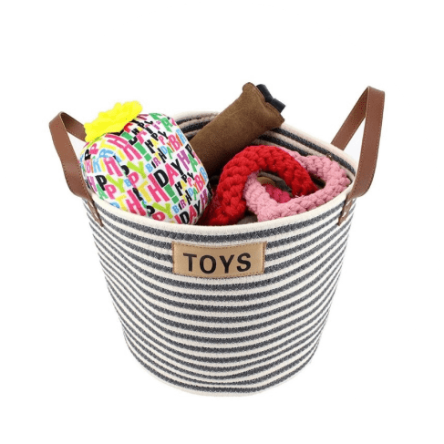 Cotton Rope Pet Toy Storage Basket 15 » Pets Impress