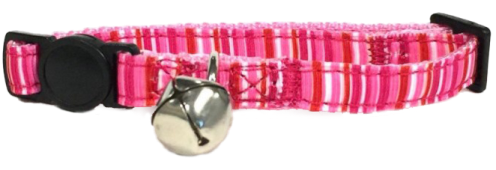 Pink Stripe Cat Collar with Breakaway Buckle 7 » Pets Impress