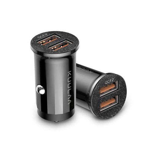 Black Quick-Charge Dual-USB Charger Port