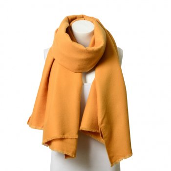 Solid Blanket Scarf with Frayed Edge