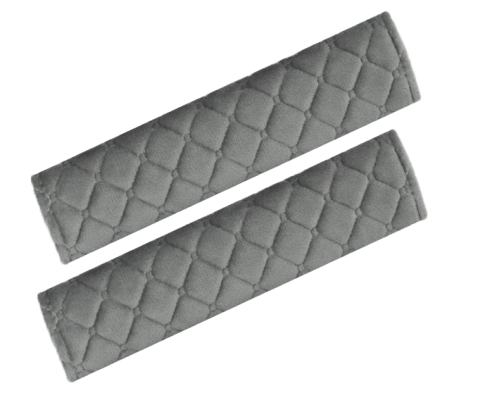 Gray Soft Patterned Seat Belt Strap Covers