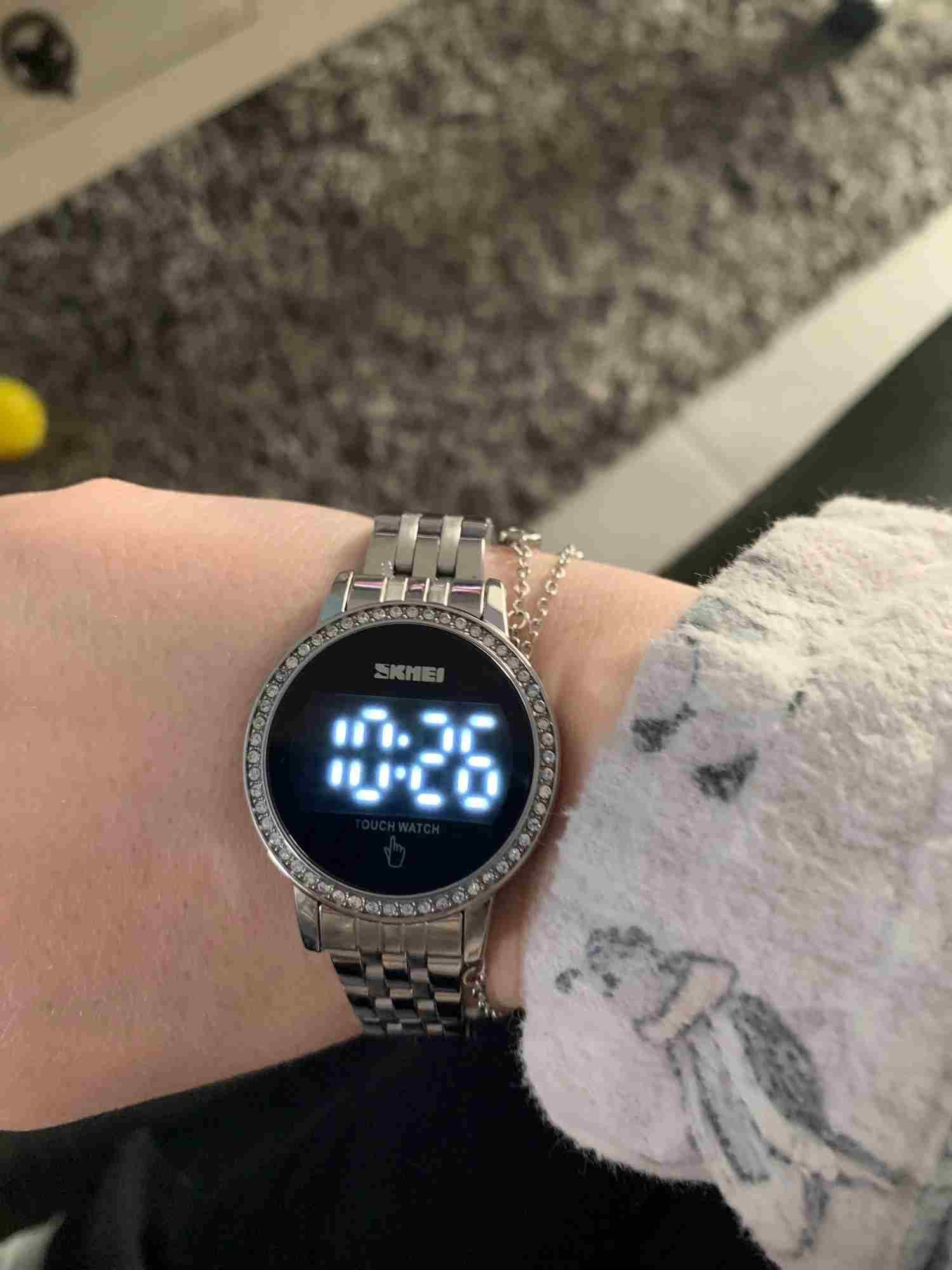 Silver Women’s LED Digital Diamond Watch