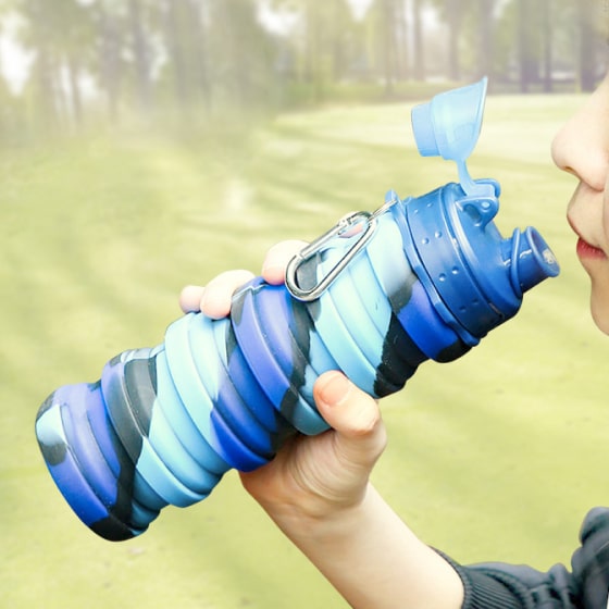 Amerteer Collapsible Silicone Sports Water Bottle - Compact