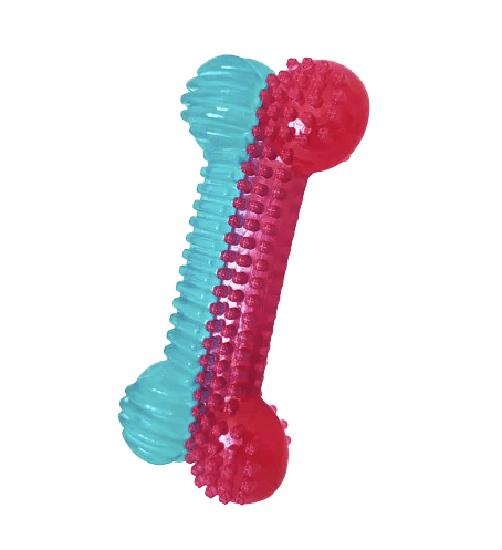 Dual Colored Rubber Bone Dog Chew Toy 7 » Pets Impress