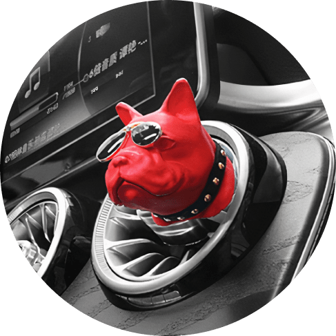 Red Painted Bulldog Car Air Freshener