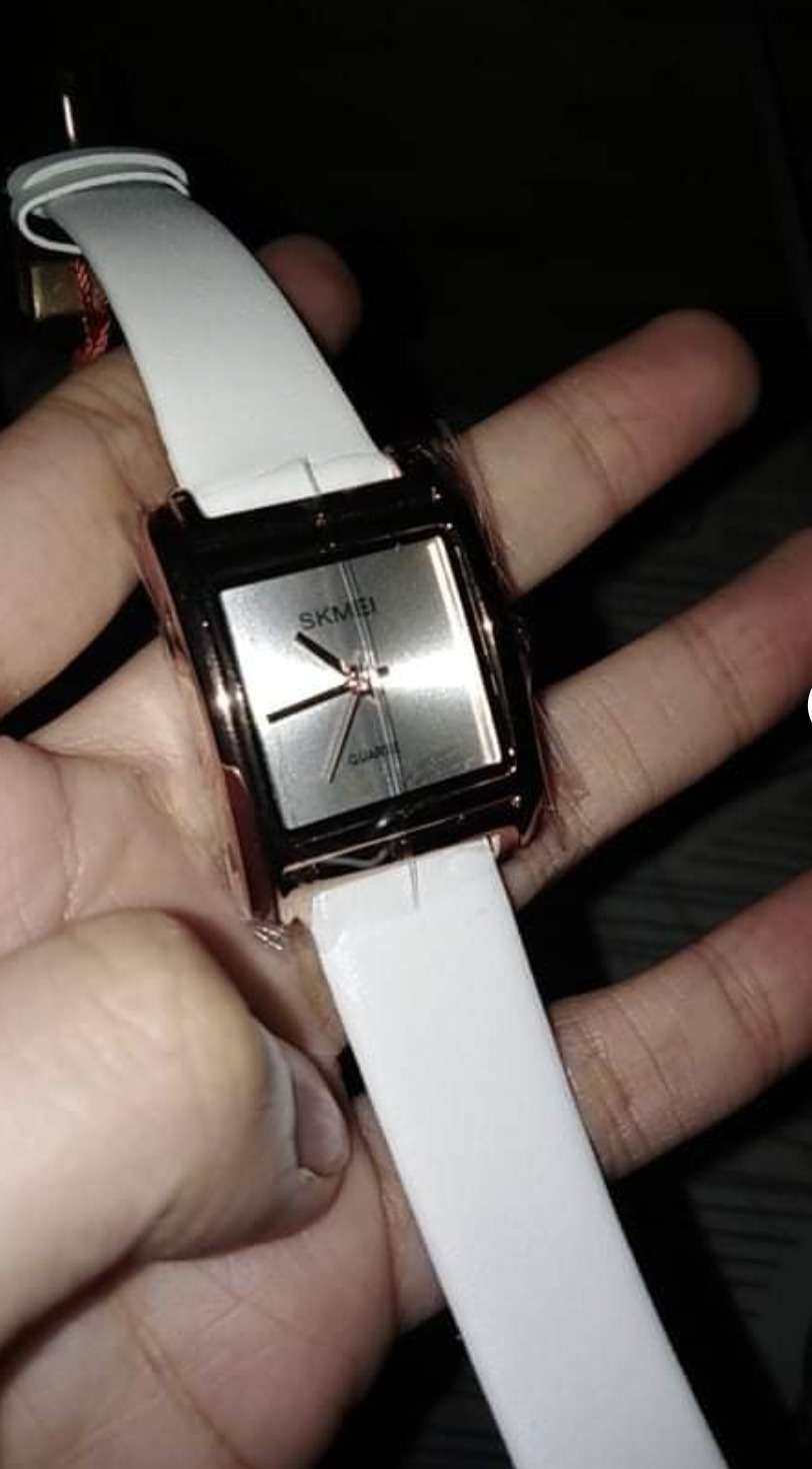 White Leather Belt Ladies Wrist Watch