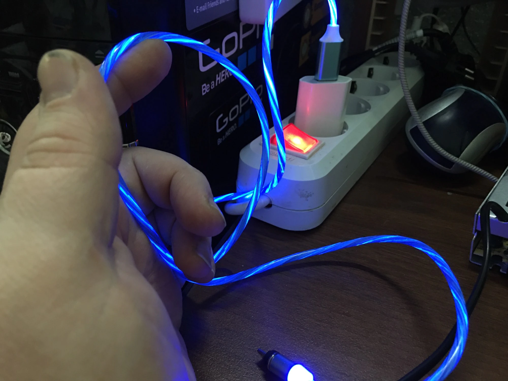 Blue LED 3-in-1 USB Charging Cord
