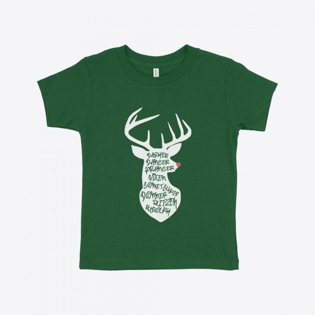 Christmas Reindeer Toddler Jersey Short-Sleeve T-Shirt