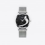 Silver & Black Women’s Diamond Quartz Watch Fashion Jewelry and Accessories
