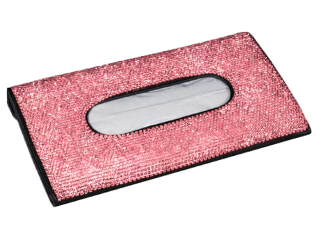 Pink Rhinestone Car Tissue Box Cover