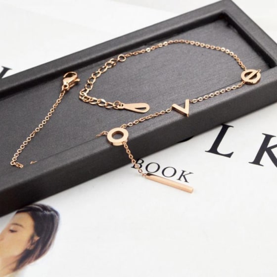 Chain Layered Initial Anklet – Live Love Pisces