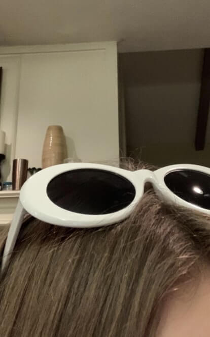 White & Green Women’s Retro Oval Sunglasses