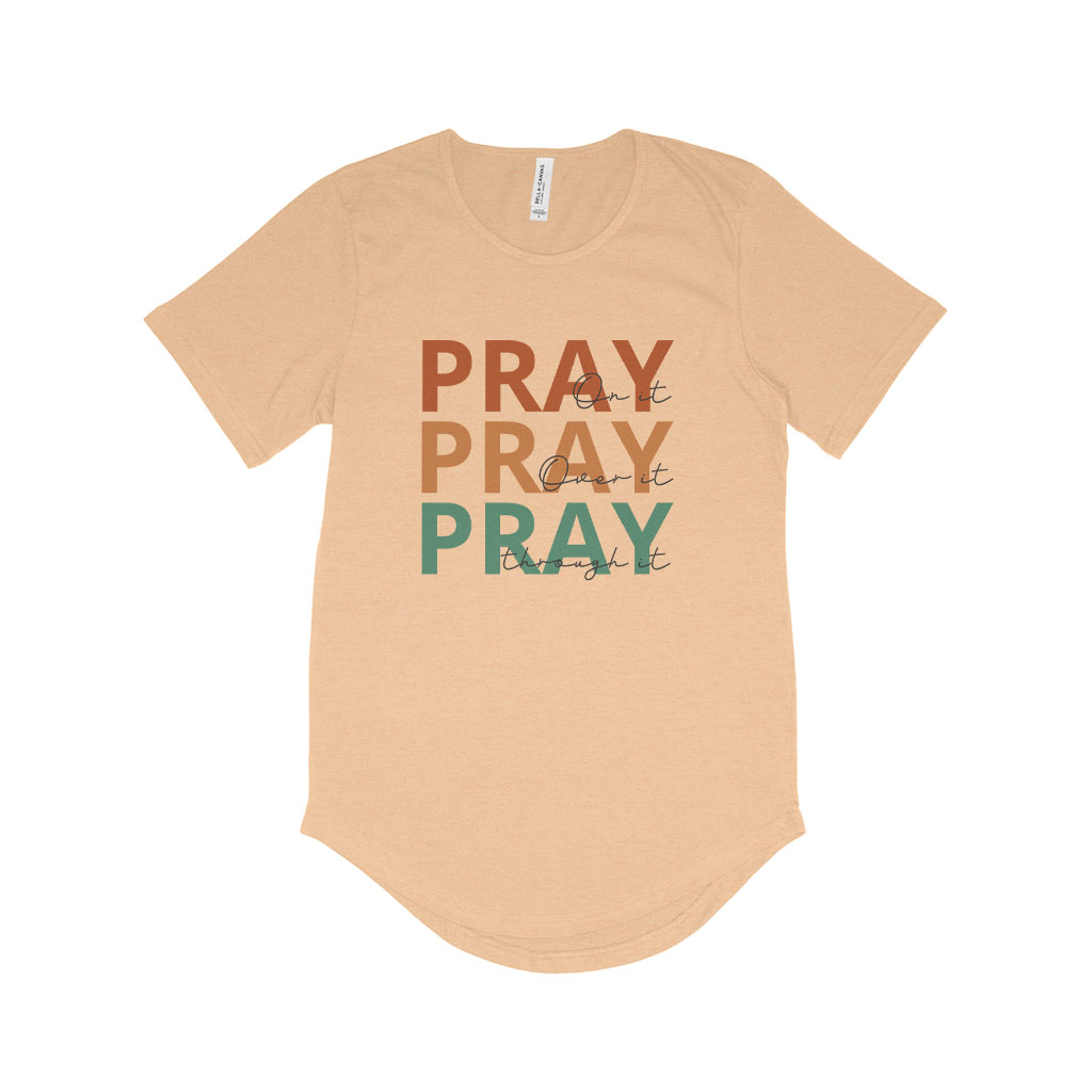 Pray On It Men's Jersey T-Shirt with Curved Hem 6