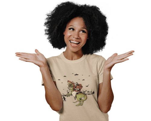 Jesus Riding Dinosaur T-Shirt2