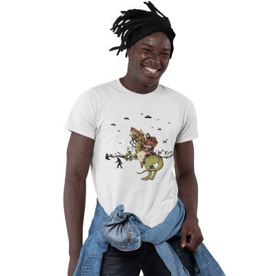 Jesus Riding Dinosaur T-Shirt9