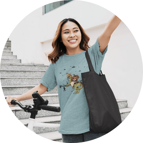 Jesus Riding Dinosaur T-Shirt13