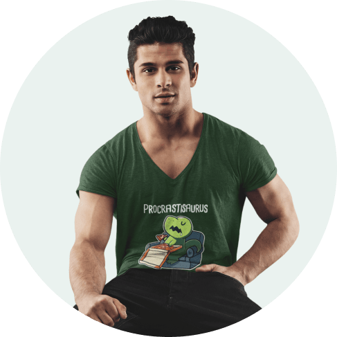 Dinosaur Eating Pizza T-Shirt5
