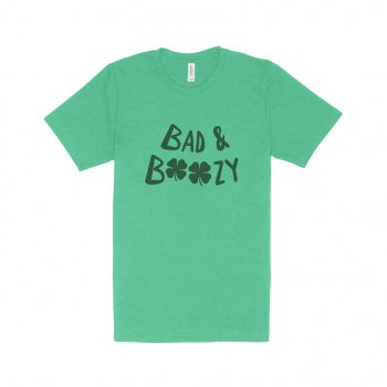 Alternative view of Bad and Boozy St. Patrick's Day Heather T-Shirt