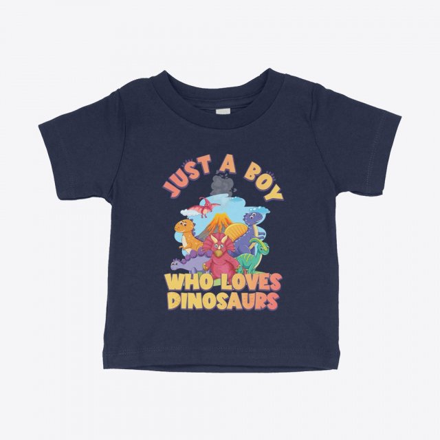 Boy Who Loves Dinosaurs Baby Jersey Tee Shirt