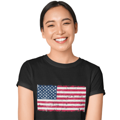 3001U. American Flag Women's T-Shirt