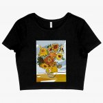 Women's Cropped Van Gogh Sunflowers T-Shirt - Art Print T-Shirts