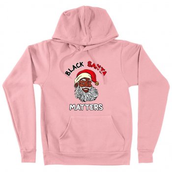Alternative view of Black Santa Matters Hoodie - Black Christmas Hoodies