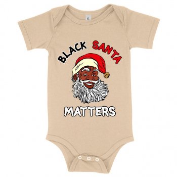 Alternative view of Baby Jersey Black Santa Matters Onesie - Black Christmas Onesies