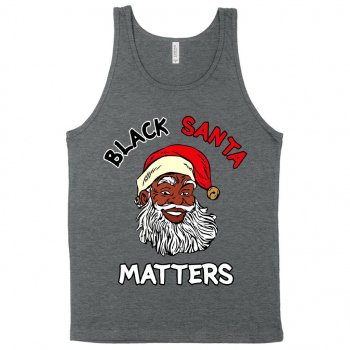 Alternative view of Black Santa Matters Tank - Black Christmas Tanks