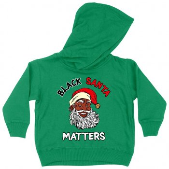 Alternative view of Toddler Black Santa Matters Hoodie - Black Christmas Hoodies