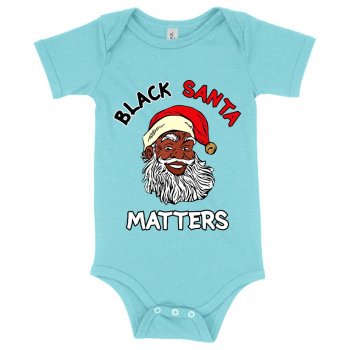 Alternative view of Baby Black Santa Matters Onesie - Black Christmas Onesies