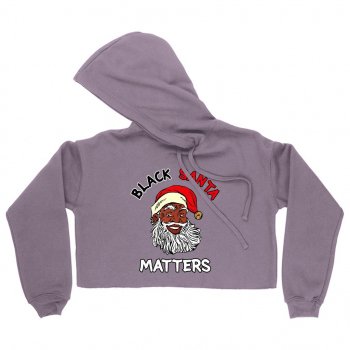 Alternative view of Women's Cropped Fleece Black Santa Matters Hoodie - Black Christmas Hoodies