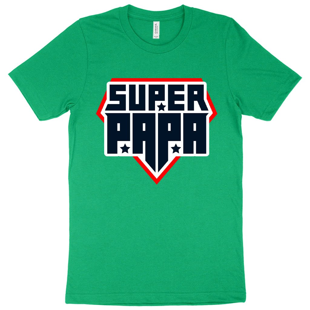 Heather Super Papa T-Shirt - Papa T-Shirts for Father's Day