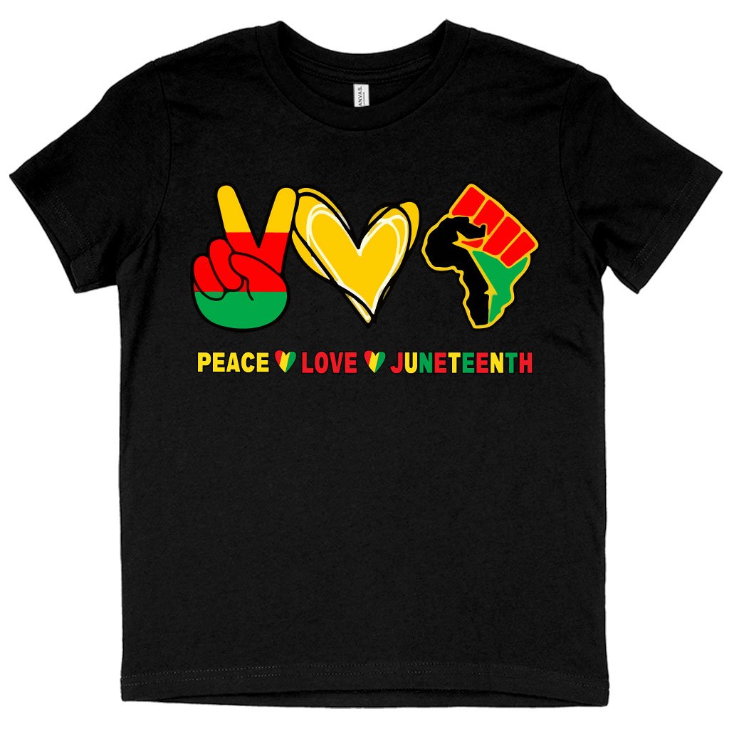Kids’ Love Peace Juneteenth T-Shirt
