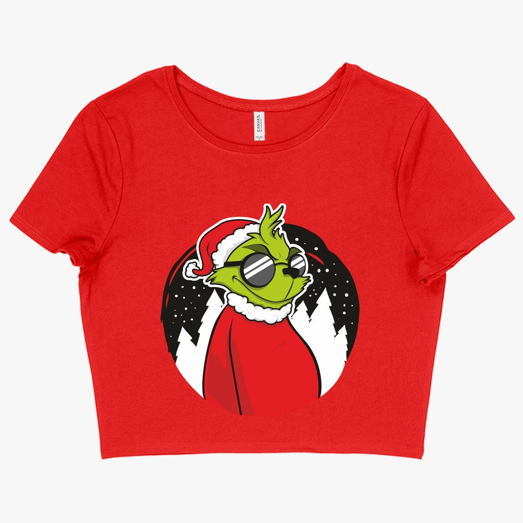 Women's Cropped Grinch T-Shirt - Christmas Funny T-Shirt