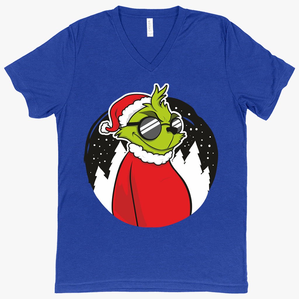 V-Neck Grinch T-Shirt - Christmas Funny T-Shirt