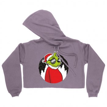 Alternative view of Women's Cropped Fleece Grinch Hoodie - Christmas Funny Hoodie
