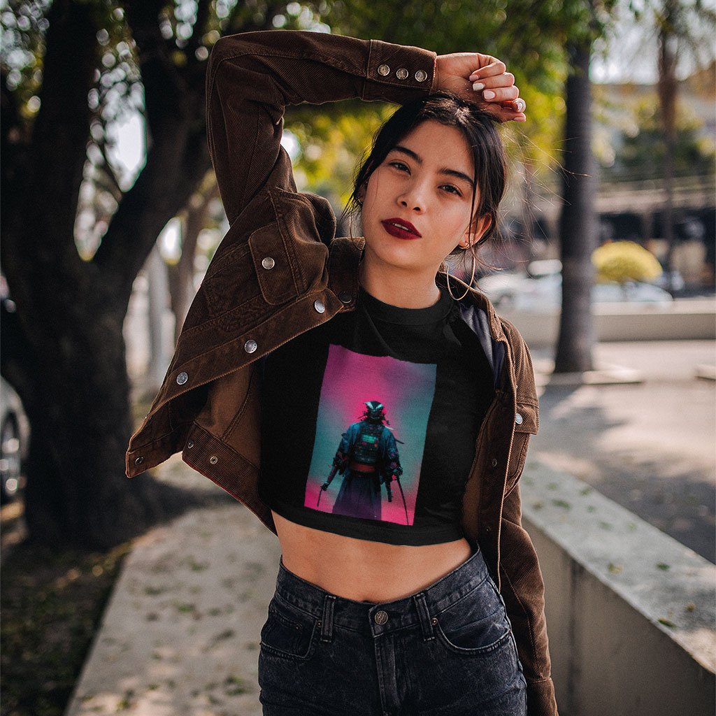Samurai Women's Cropped T-Shirt - Japanese Crop Top - Cool Crop Tee Shirt