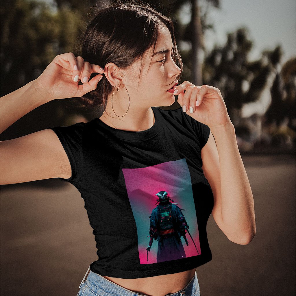 Samurai Women's Cropped T-Shirt - Japanese Crop Top - Cool Crop Tee Shirt