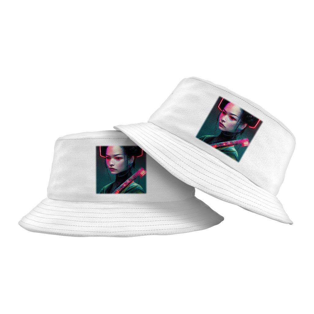 Neon Samurai Bucket Hat - Printed Bucket Hat - Fantasy Hat