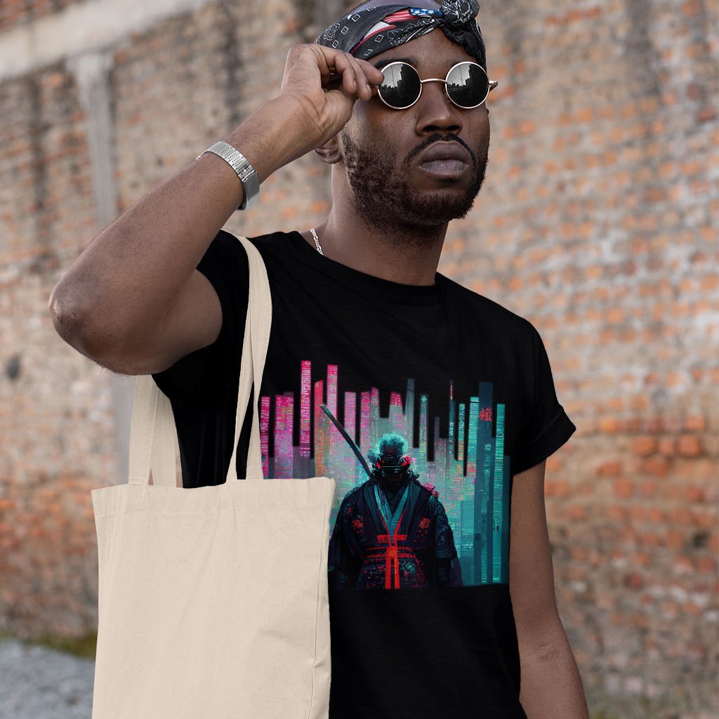 Samurai Warrior Heavy Cotton T-Shirt - Urban Tee Shirt - Graphic T-Shirt