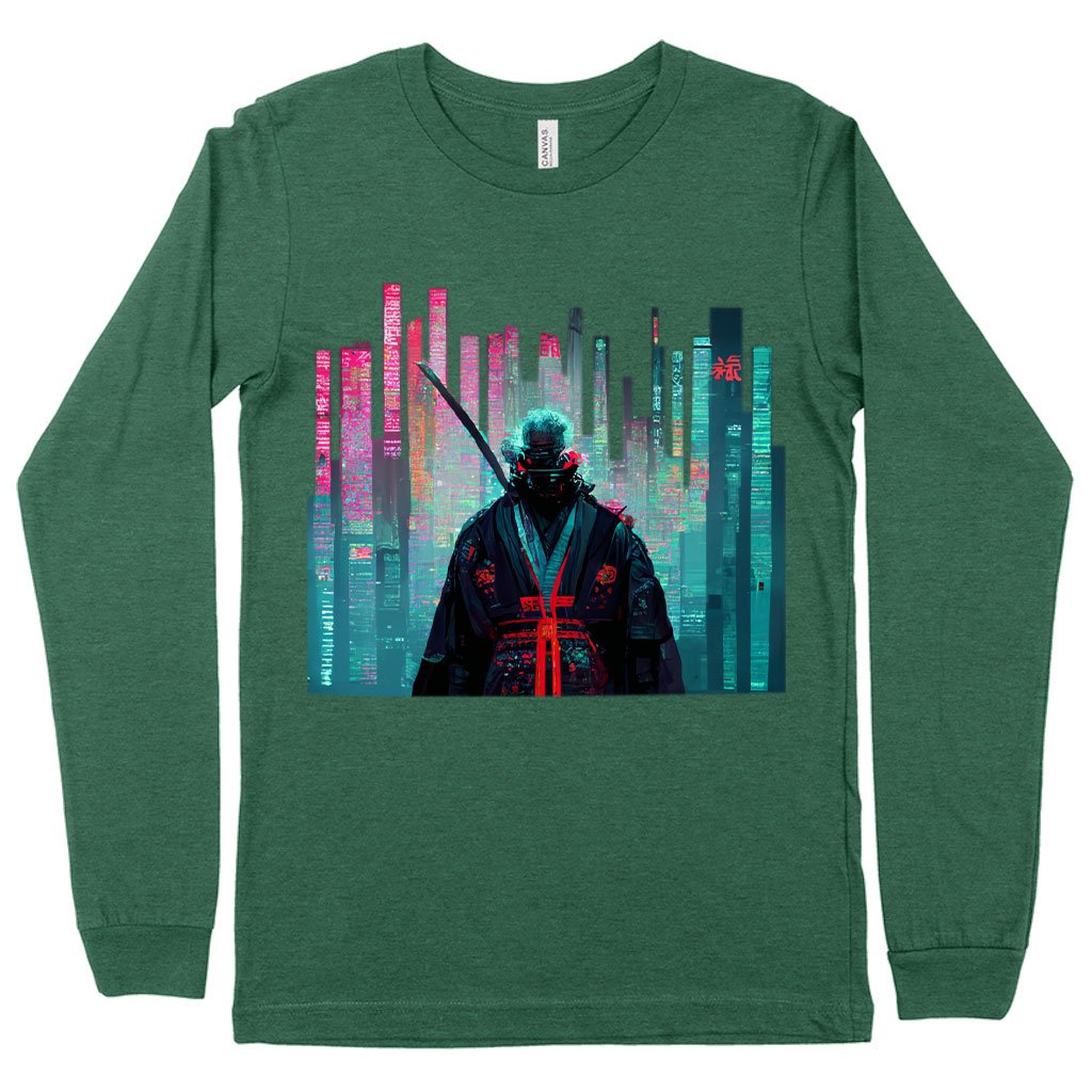 Samurai Warrior Long Sleeve T-Shirt - Urban T-Shirt - Graphic Long Sleeve Tee Shirt