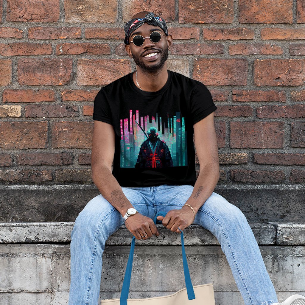 Samurai Warrior Heavy Cotton T-Shirt - Urban Tee Shirt - Graphic T-Shirt