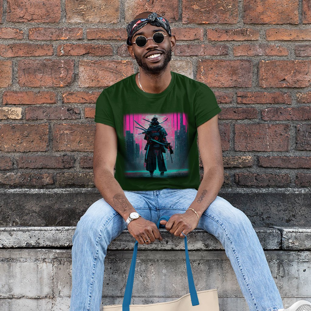 Samurai Style Heavy Cotton T-Shirt - Art Tee Shirt - Urban Style T-Shirt