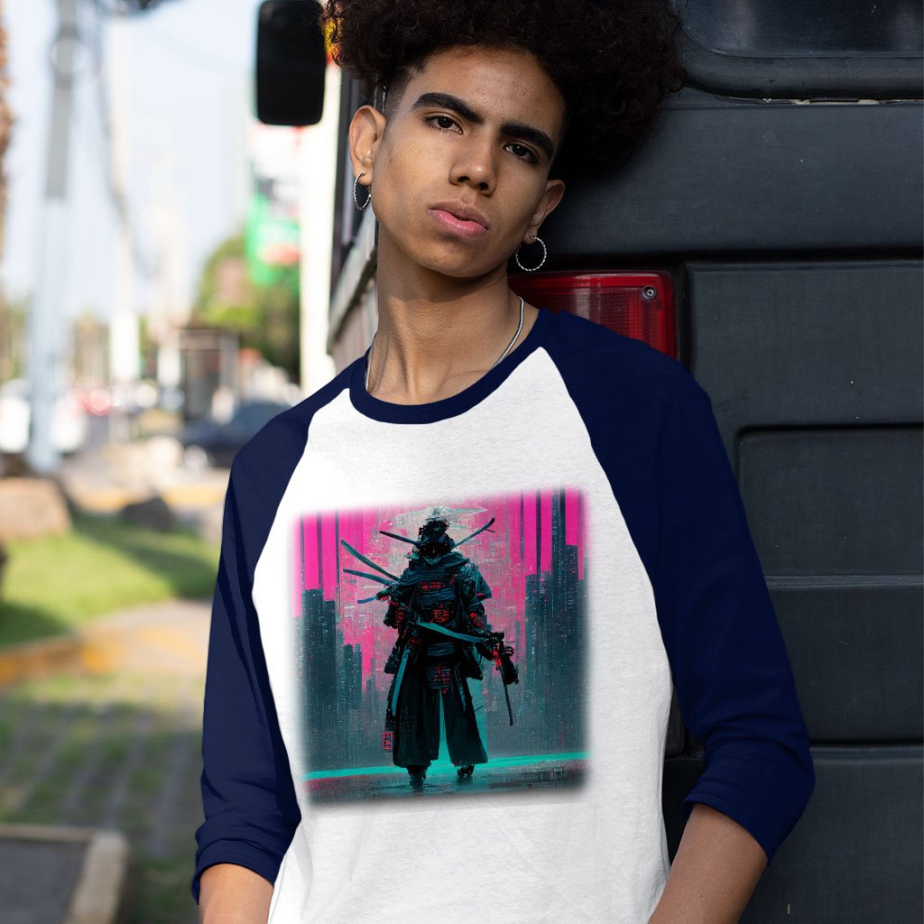 Samurai Style Baseball T-Shirt - Art T-Shirt - Urban Style Tee Shirt