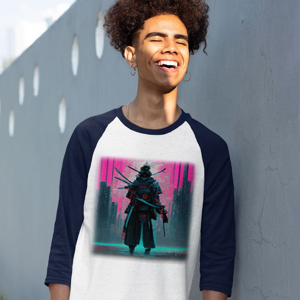 Samurai Style Baseball T-Shirt - Art T-Shirt - Urban Style Tee Shirt