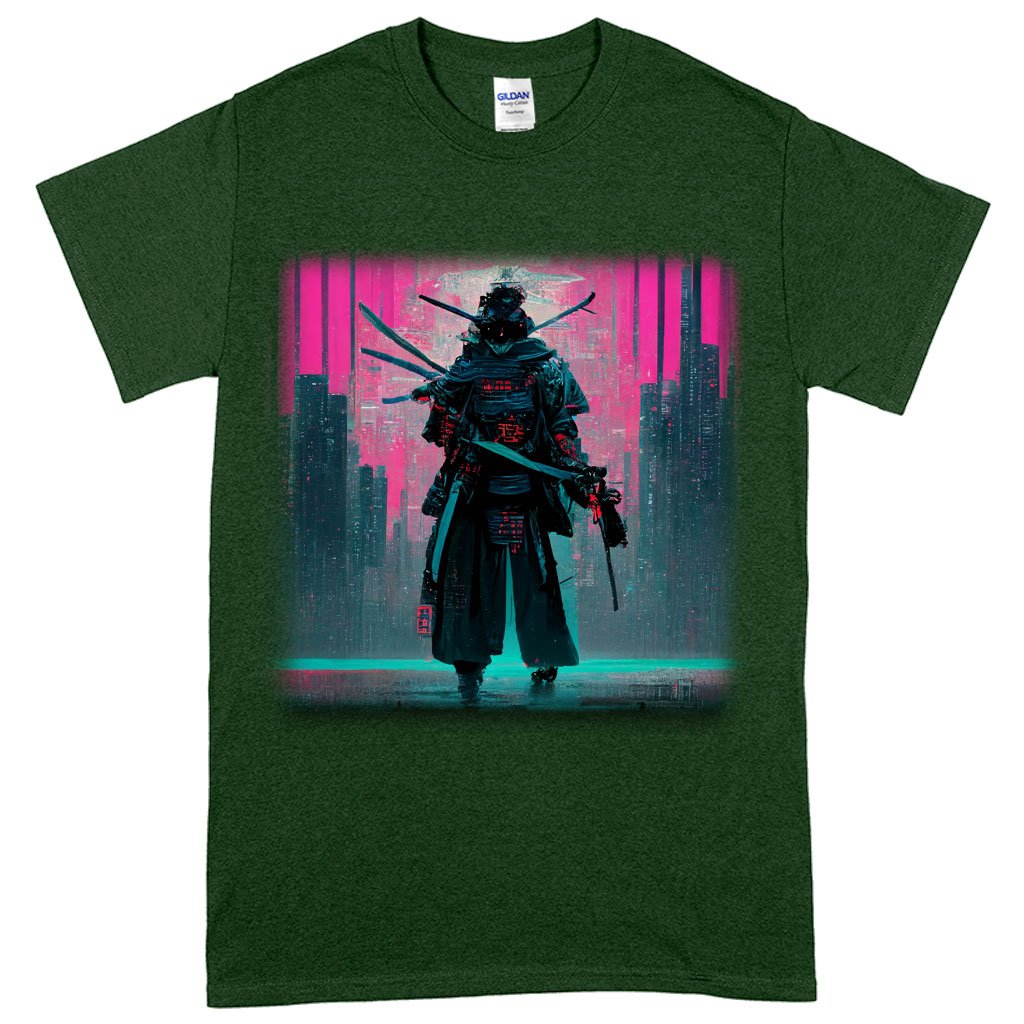 Samurai Style Heavy Cotton T-Shirt - Art Tee Shirt - Urban Style T-Shirt