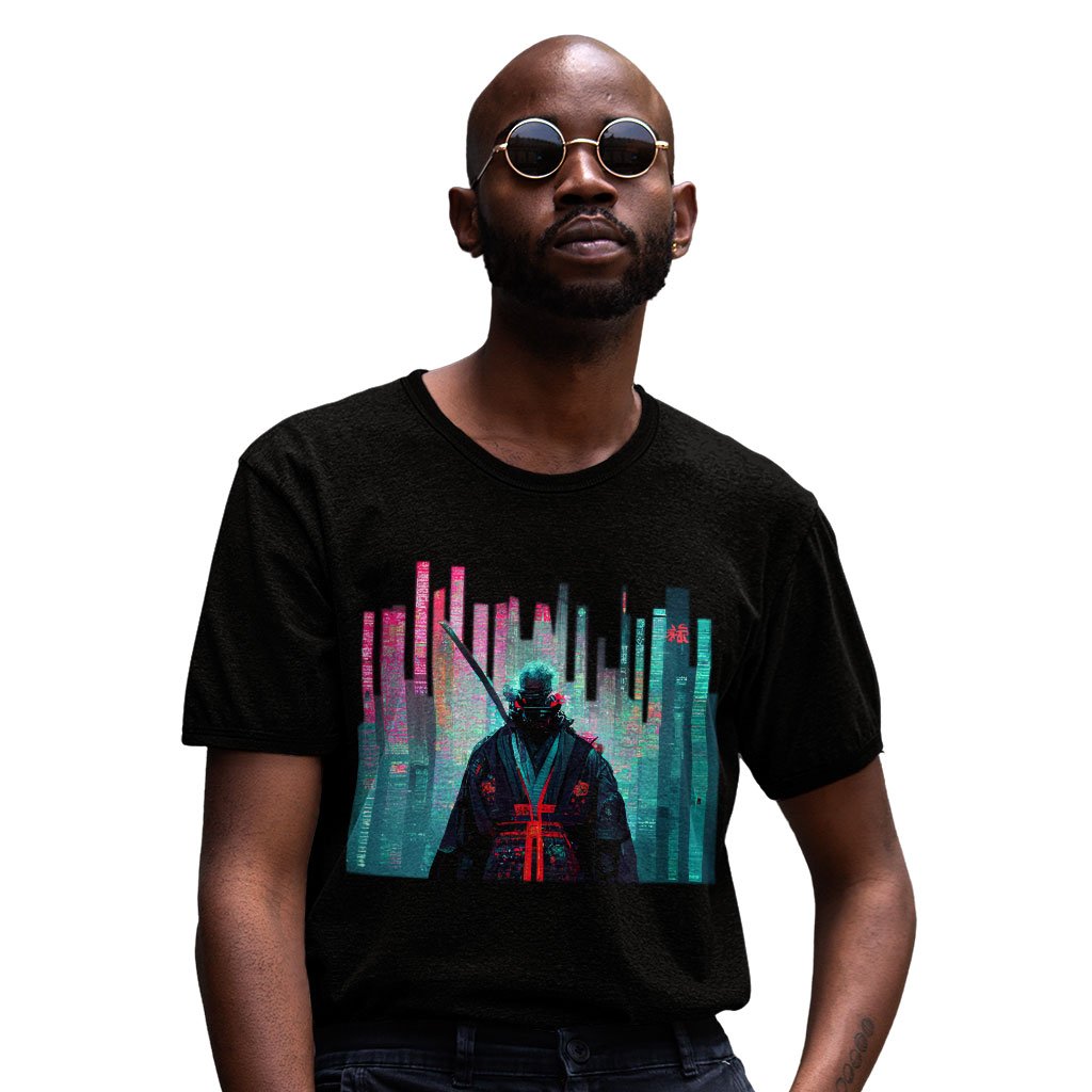 Samurai Warrior Heavy Cotton T-Shirt - Urban Tee Shirt - Graphic T-Shirt