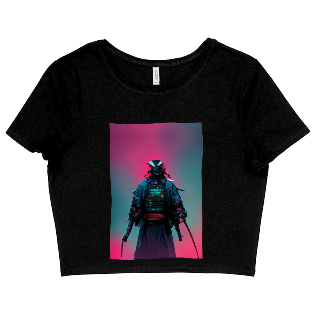 Samurai Women's Cropped T-Shirt - Japanese Crop Top - Cool Crop Tee Shirt